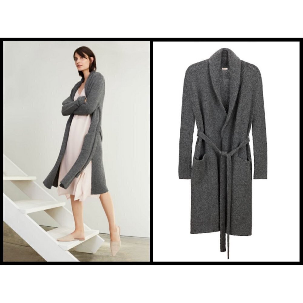 💕CUYANA💕 Baby Alpaca Lounge Cardigan ~ Charcoal Gray Medium M NWOT